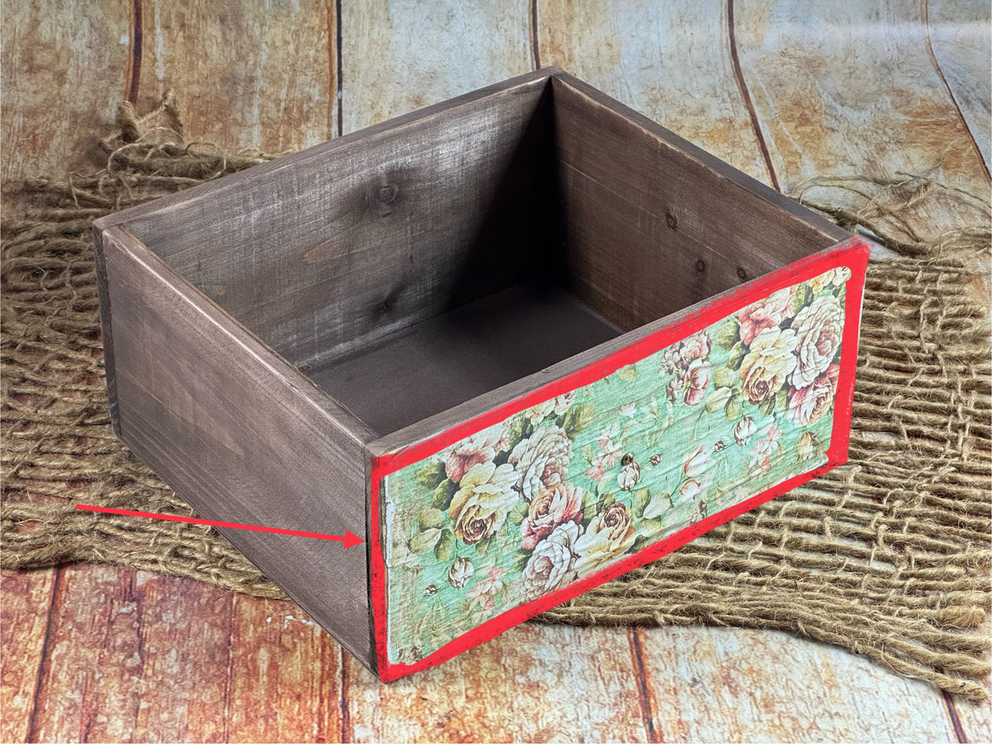 Rustic Drawer - Floral Print Model 1 (AS IS ITEM #01)