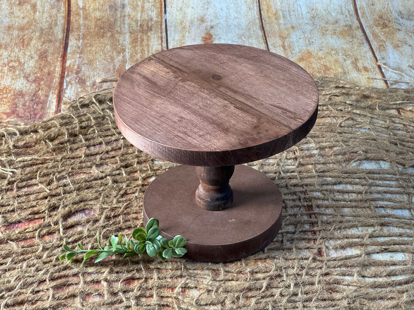 Rustic Cake Stand - 7in Tall - Brown (AS IS ITEM #1)