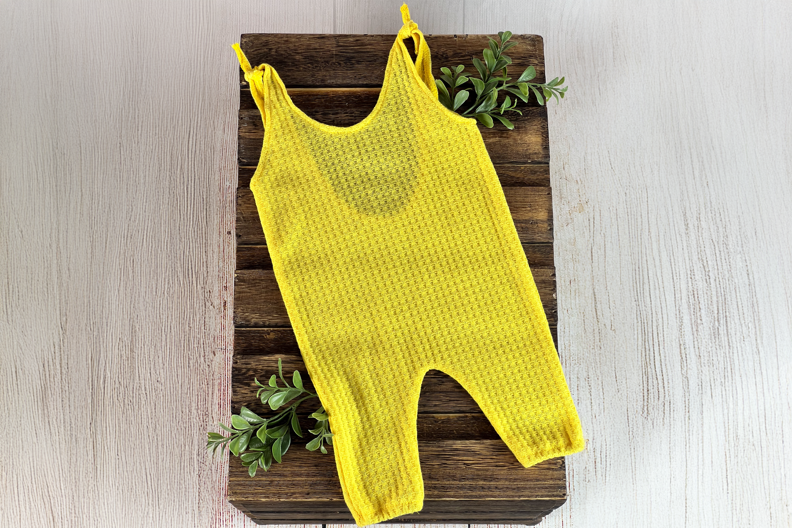 Adjustable Jumpsuit - Perforated - Yellow