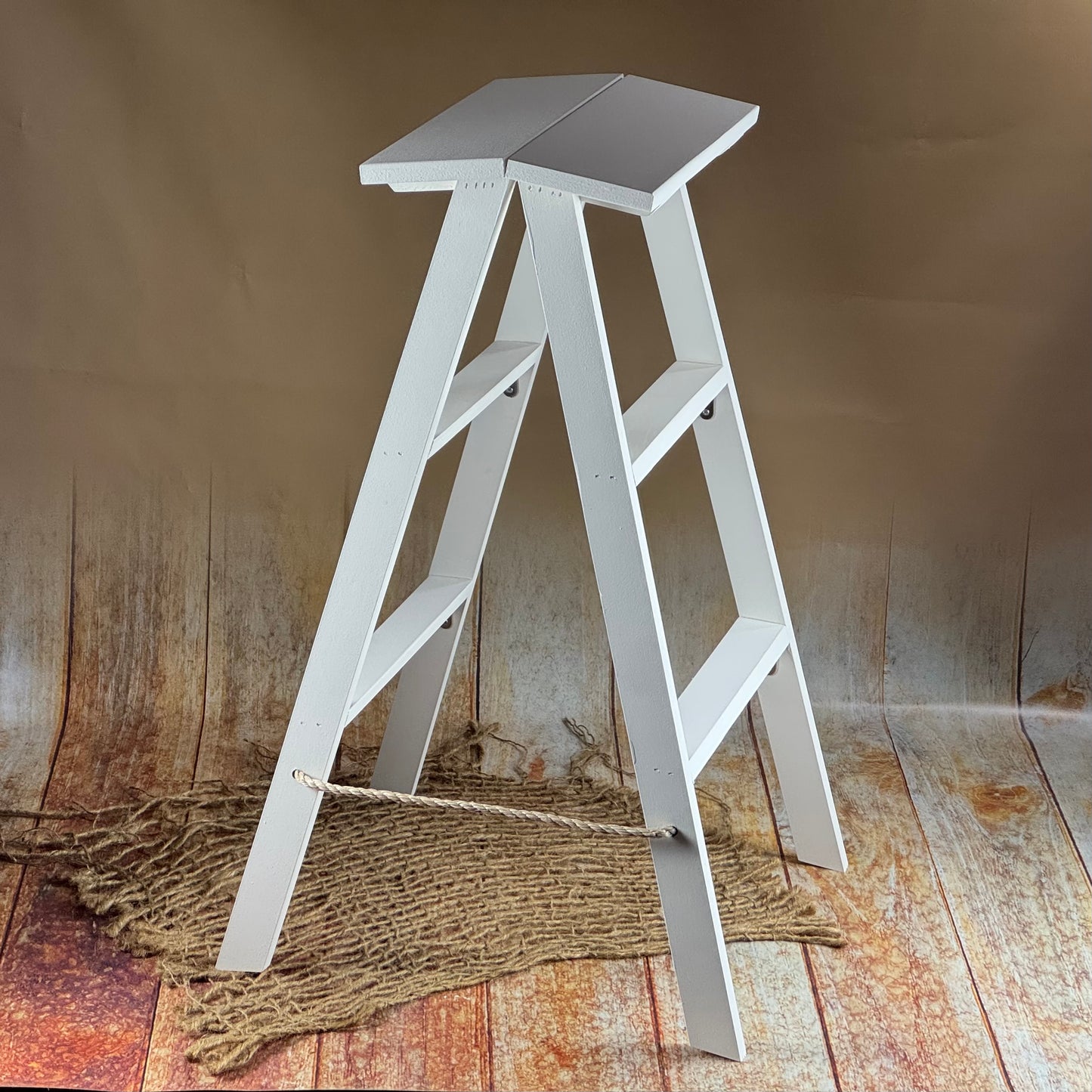 Wooden Step Ladder - White