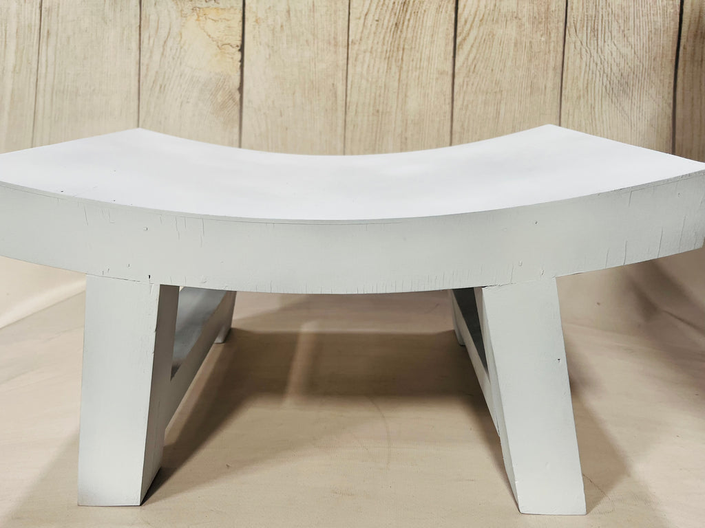 Curved Vintage Bench - Model 2 - White (AS IS ITEM #01)