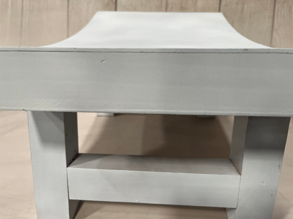 Curved Vintage Bench - Model 2 - White (AS IS ITEM #01)