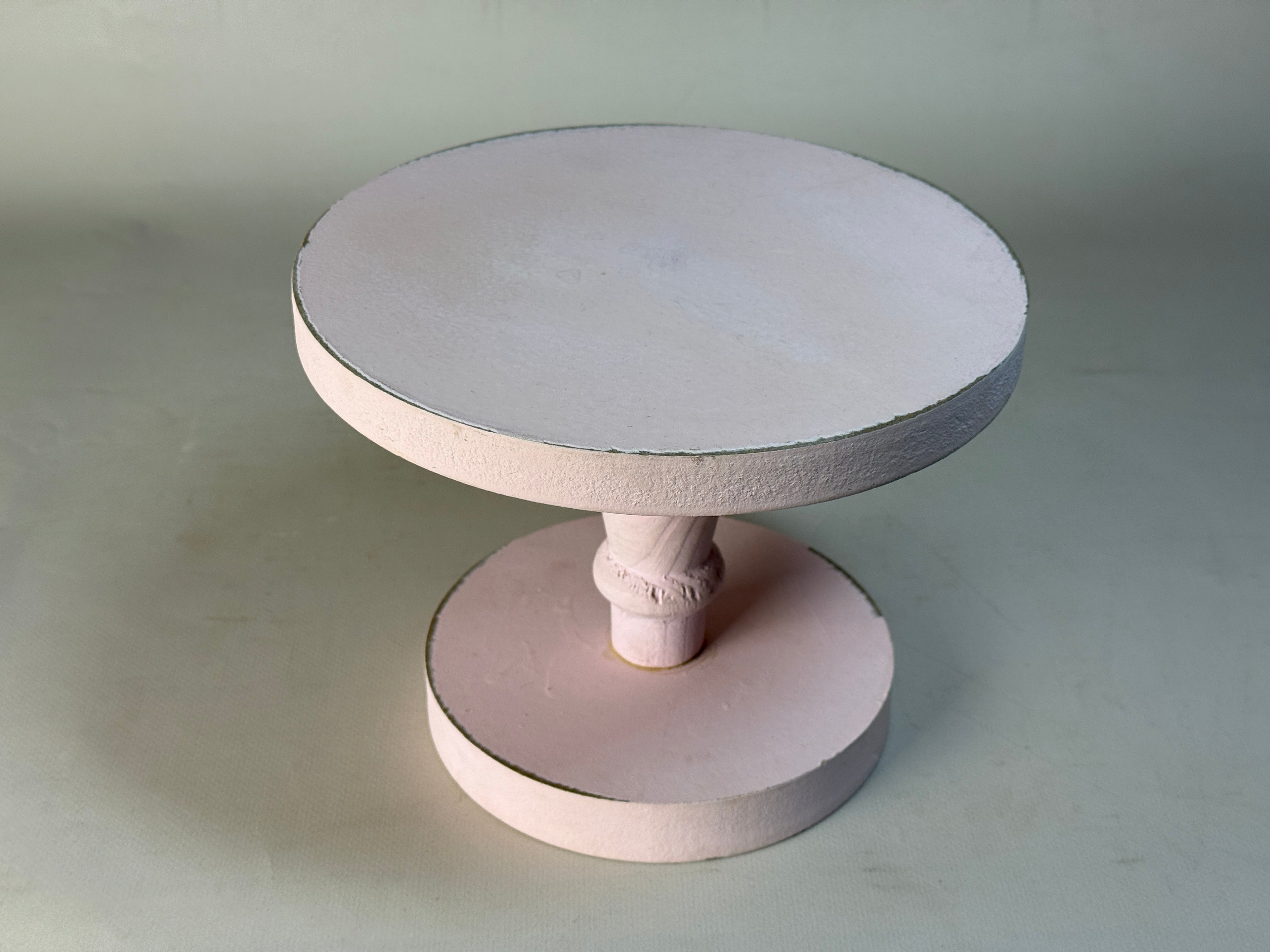 Rustic Cake Stand - 7in Tall - Pink (AS IS ITEM #01)