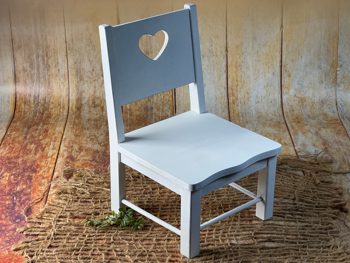 Small Wooden Harlow Chair - Heart Center (AS IS ITEM #03)