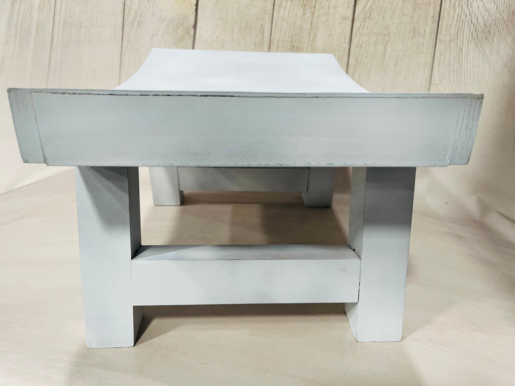 Curved Vintage Bench - Model 2 - White (AS IS ITEM #01)