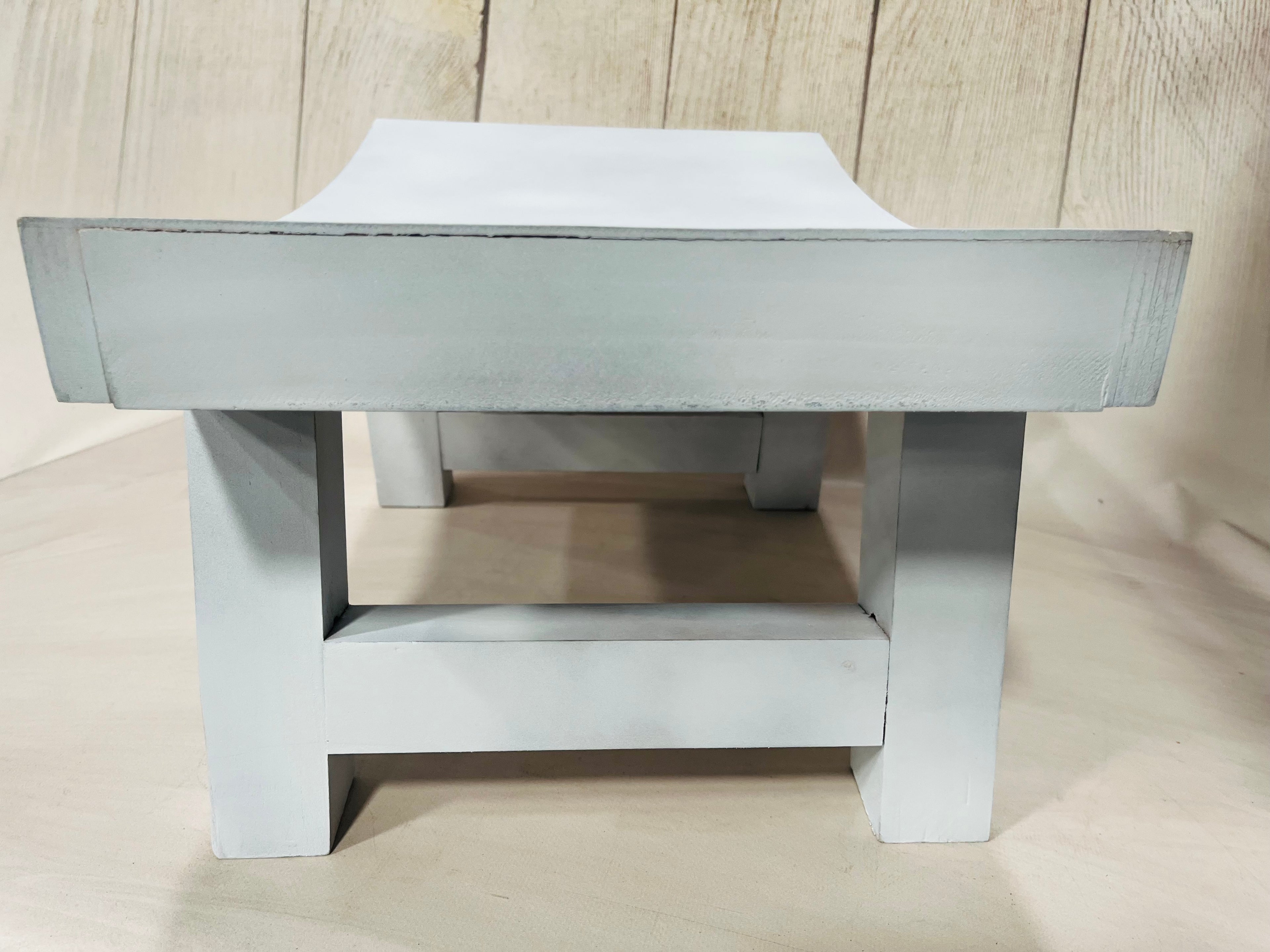 Curved Vintage Bench - Model 2 - White (AS IS ITEM #01)