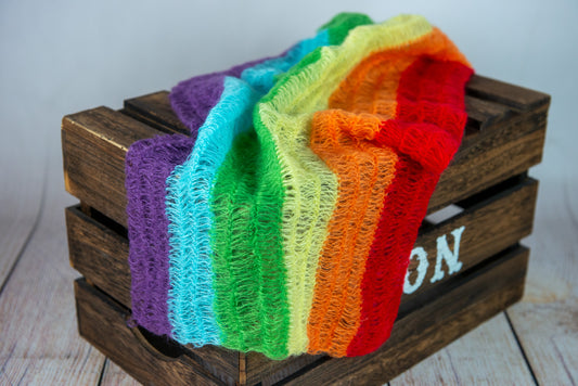 Mohair Wrap - Rainbow - Vibrant