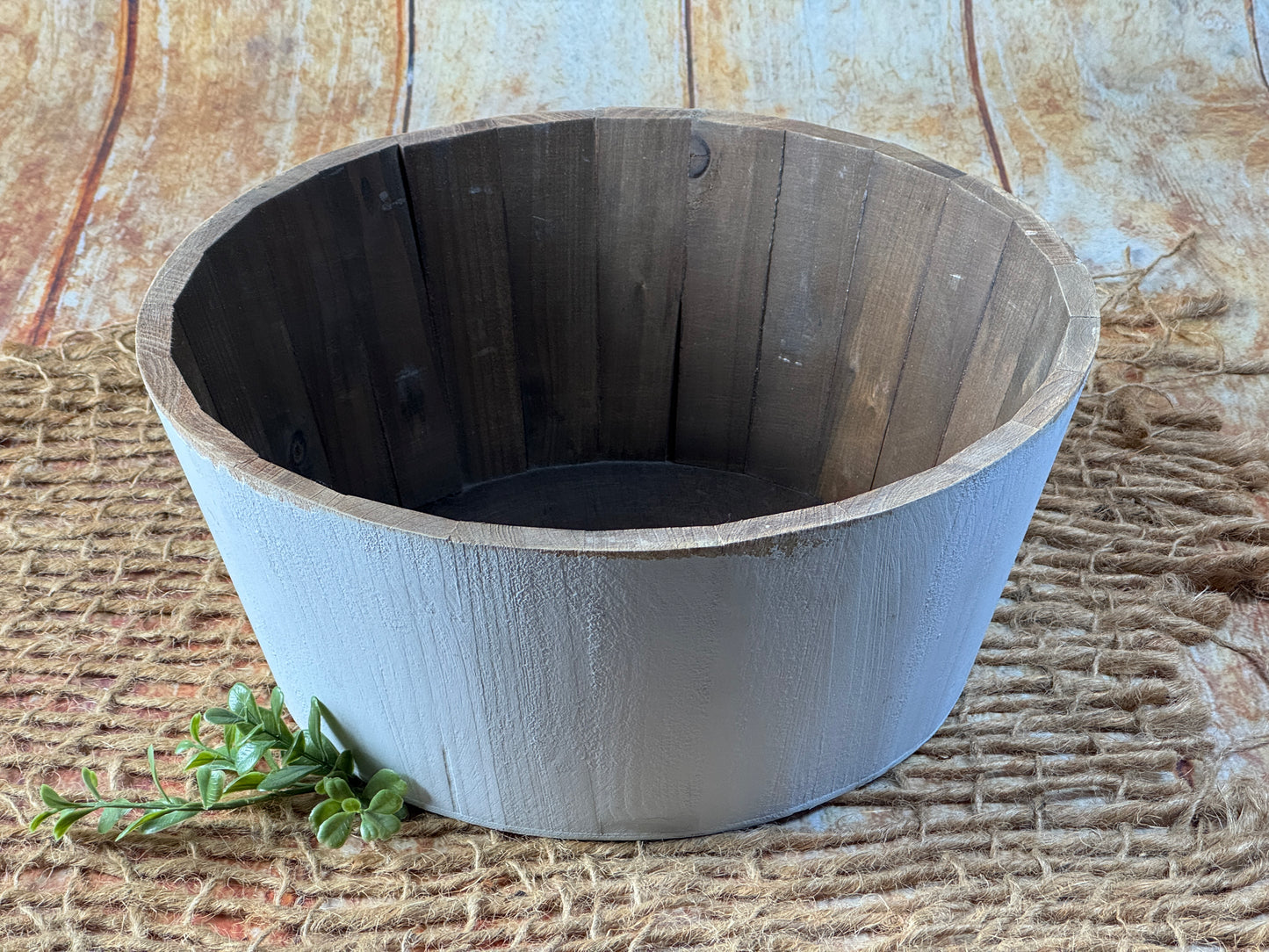 Rustic Bucket - 14in - Light Gray (As-Is Item 2)