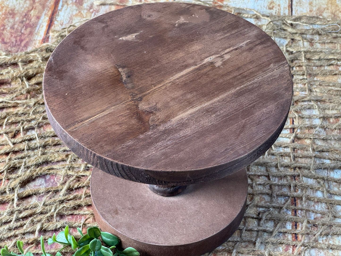 Rustic Cake Stand - 7in Tall - Brown (AS IS ITEM #2)