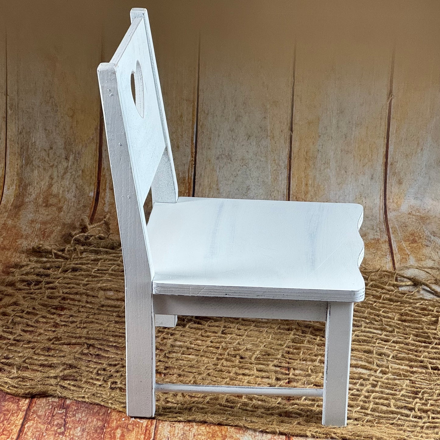 Small Wooden Harlow Chair - Heart Center (AS IS ITEM #02)