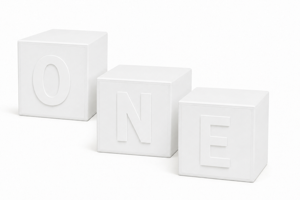 Cake Smash Boxes - ONE & TWO - White (Set of 3)