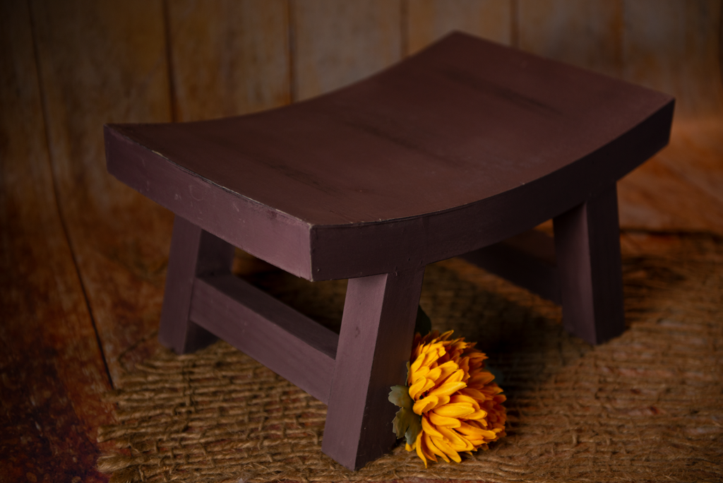 Curved Vintage Bench - Model 2 - Brown – Newborn Studio Props