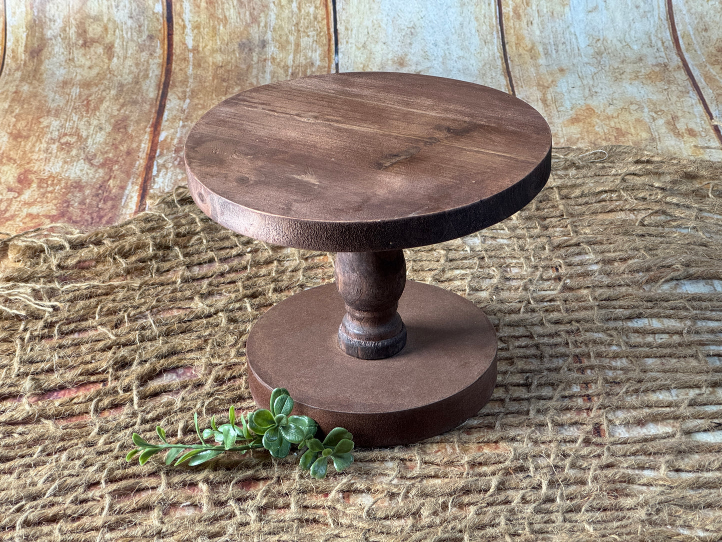 Rustic Cake Stand - 7in Tall - Brown (AS IS ITEM #2)