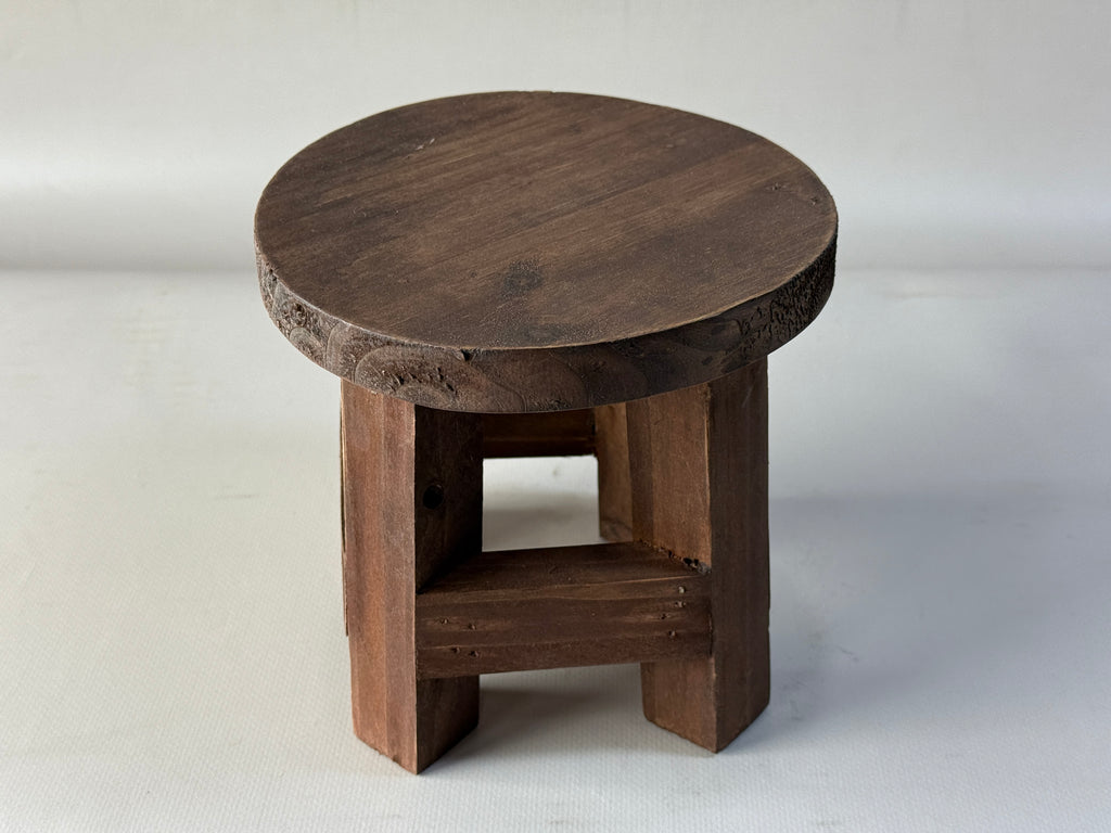 Rustic Round End Table - Brown (AS IS ITEM 1)