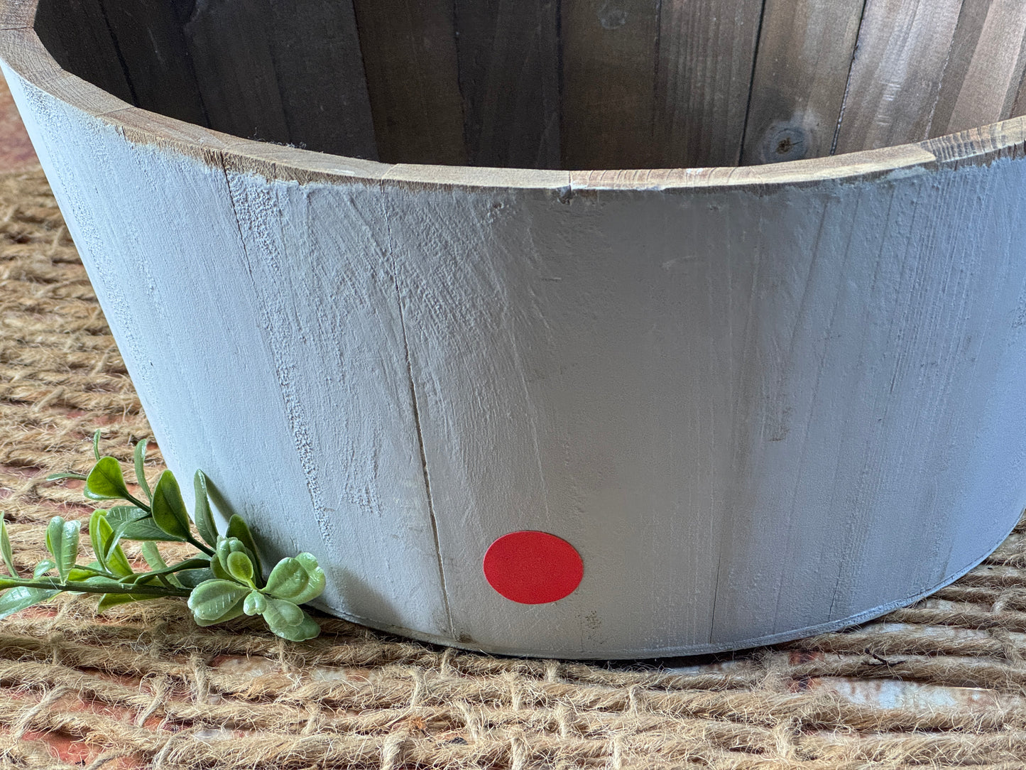 Rustic Bucket - 14in - Light Gray (As-Is Item 2)