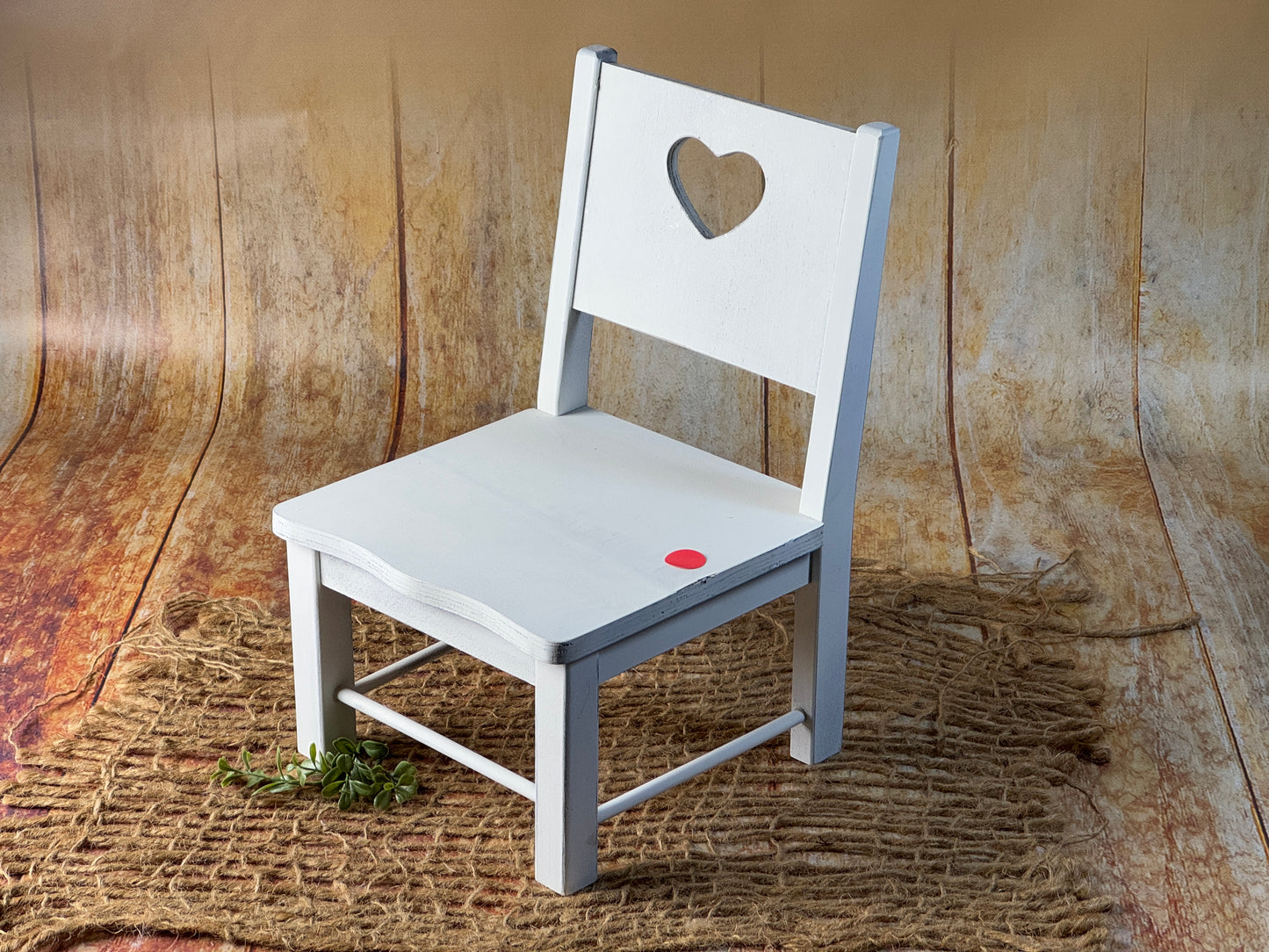 Small Wooden Harlow Chair - Heart Center (AS IS ITEM #03)