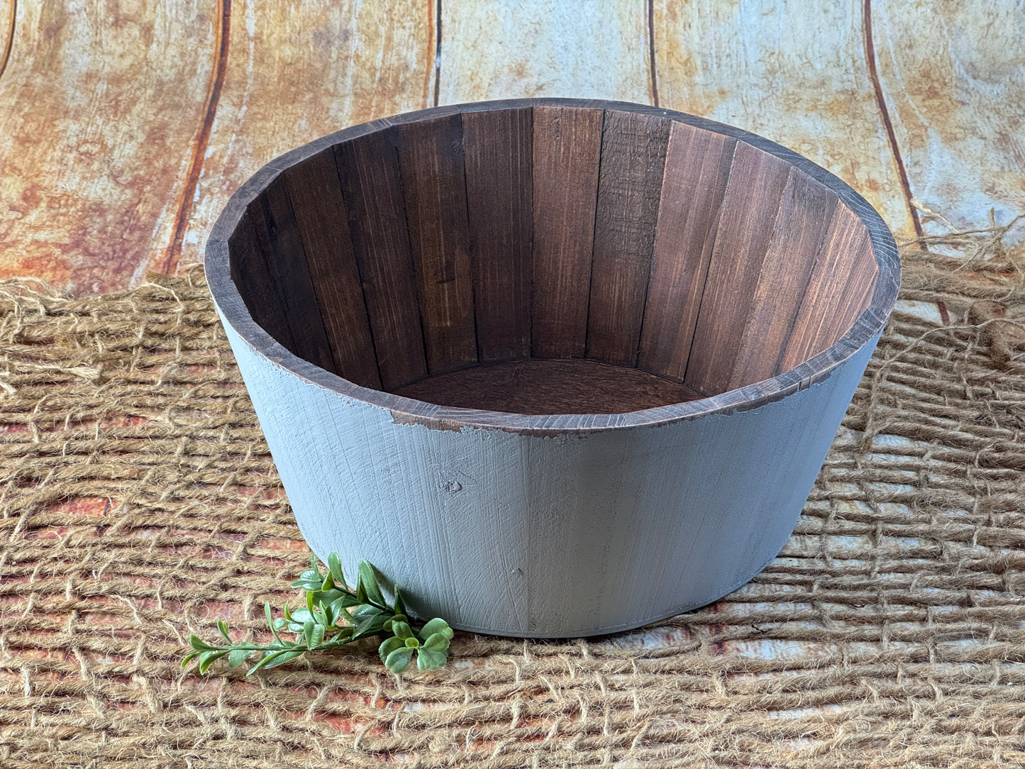 Rustic Bucket - 14in - Light Gray (As-Is Item 3)