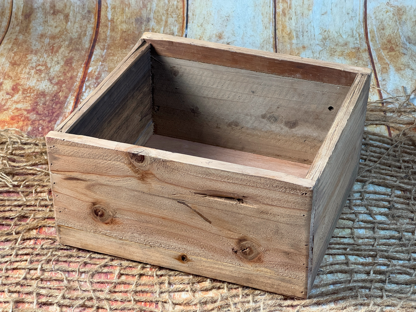 Distressed Rustic Box - Square (AS IS ITEM #01)