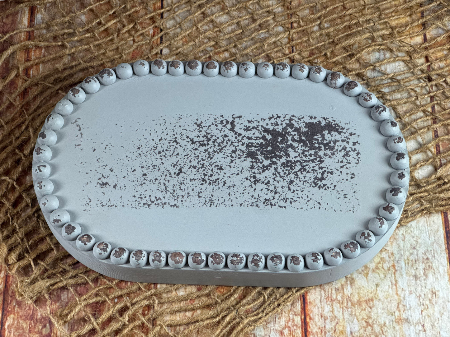 Rustic Oval Plate - Gray (AS IS ITEM 1)