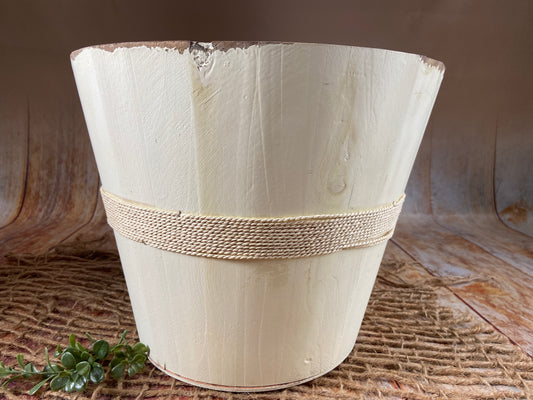 Rustic Bucket - 12in - Cream (AS IS ITEM #5)