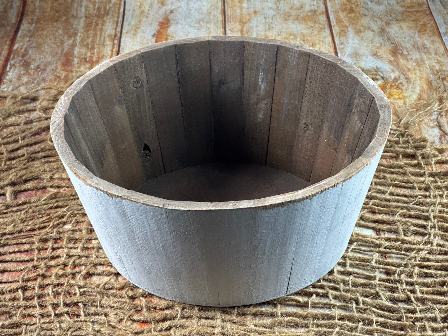 Rustic Bucket - 14in - Light Gray (As-Is Item 03)