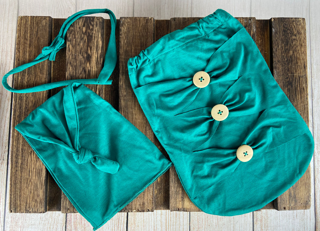Swaddle Sack 4PC Set - Smooth - Emerald Green