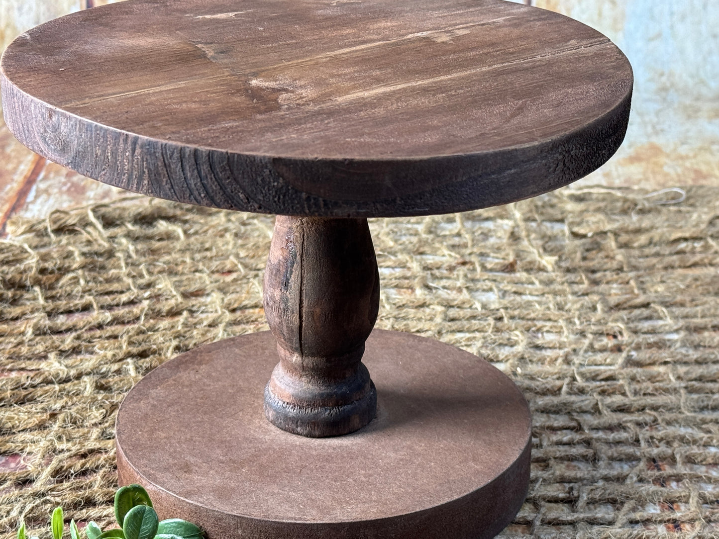 Rustic Cake Stand - 7in Tall - Brown (AS IS ITEM #2)