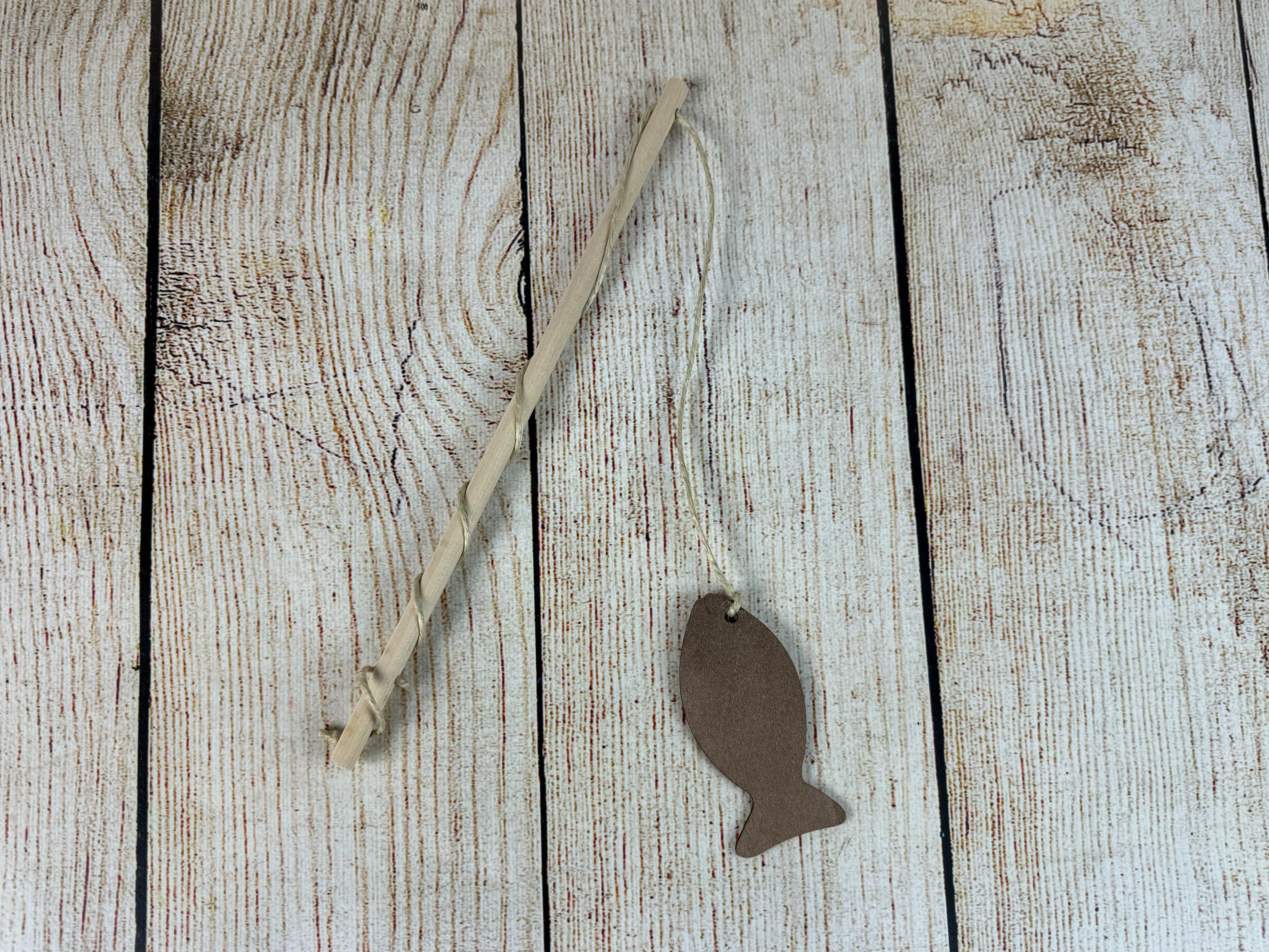 Fishing Rod and wood Fish Newborn Studio Props Fishing Rod and wood Fish Newborn Studio Props