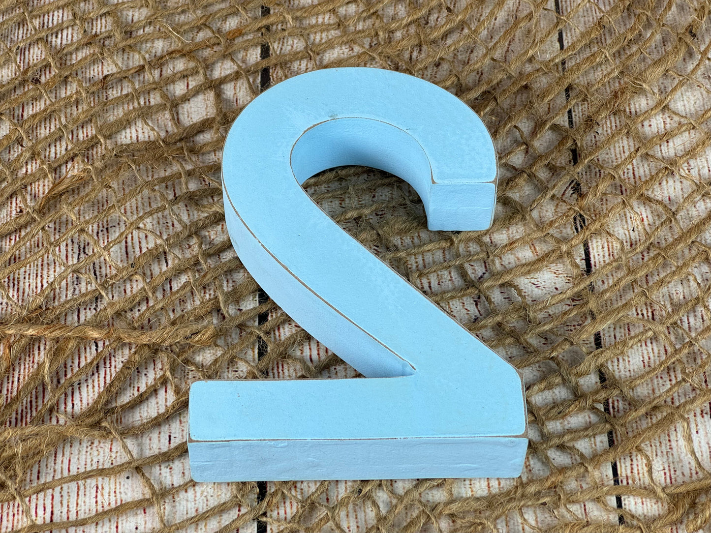 Wooden Two - Number - Blue (AS IS ITEM #3)