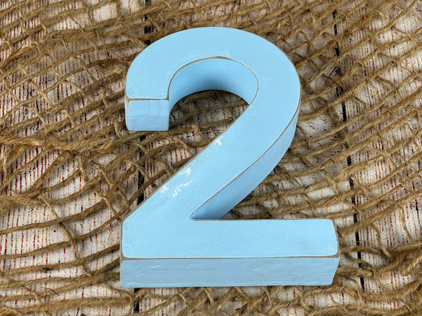 Wooden Two - Number - Blue (AS IS ITEM #3)