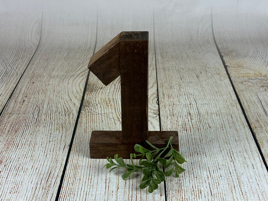 Wooden One - Number - Brown(AS IS ITEM #-1)