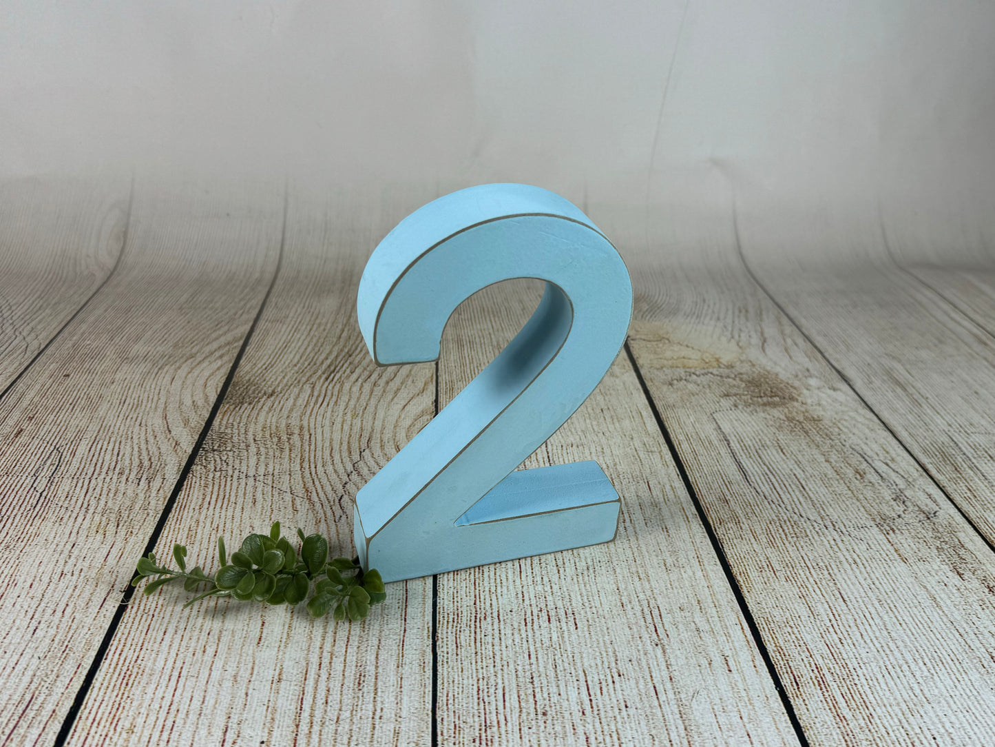 Wooden Two - Number - Blue (AS IS ITEM #1)