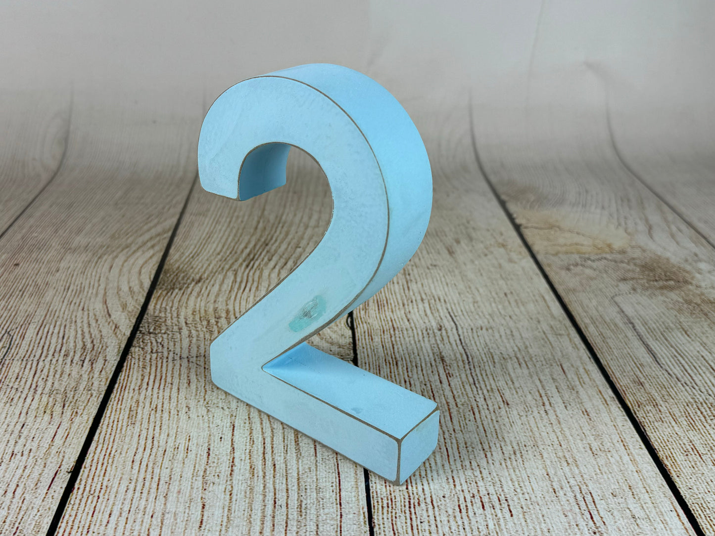 Wooden Two - Number - Blue (AS IS ITEM #2)