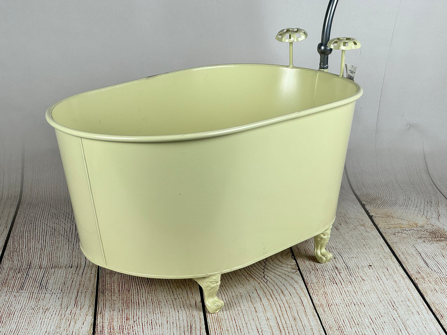 Footed Vintage Bathtub with Gooseneck Faucet - Light Yellow (AS IS ITEM #3)