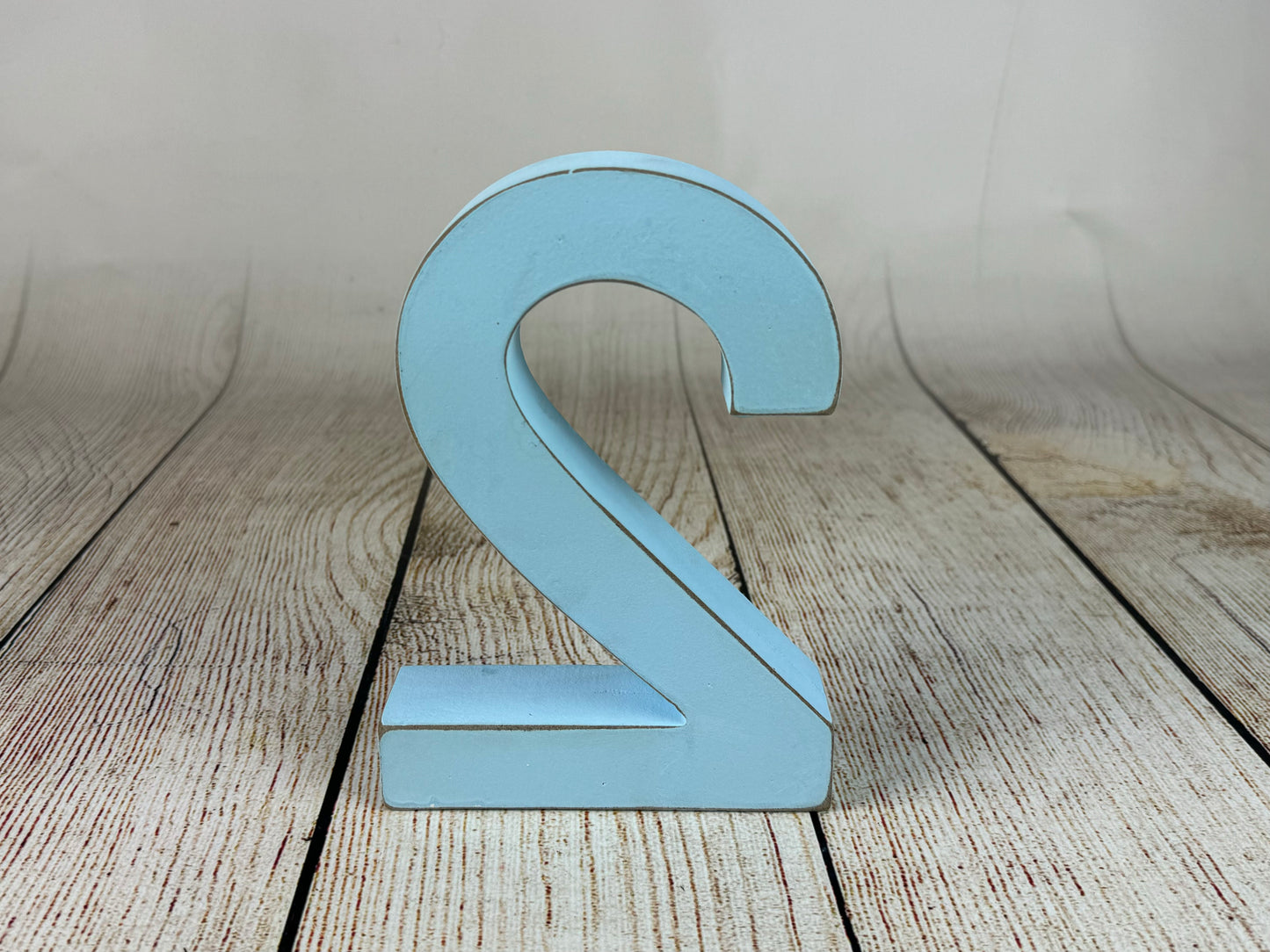 Wooden Two - Number - Blue (AS IS ITEM #2)