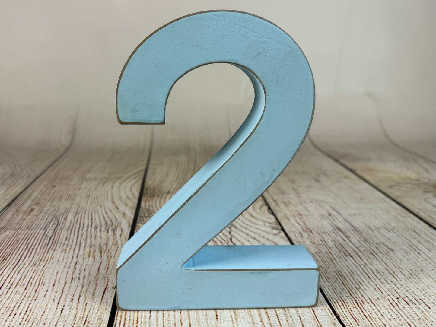 Wooden Two - Number - Blue (AS IS ITEM #1)
