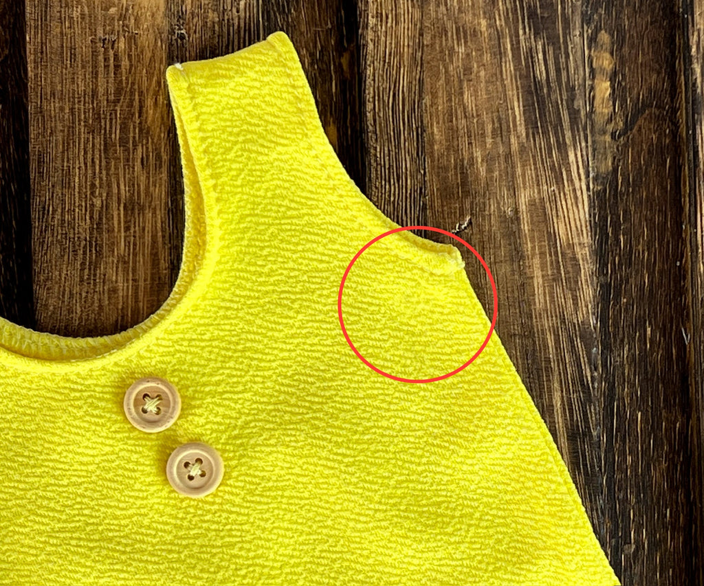 Sleeveless Stitch Romper- Textured - Yellow (AS IS ITEM)