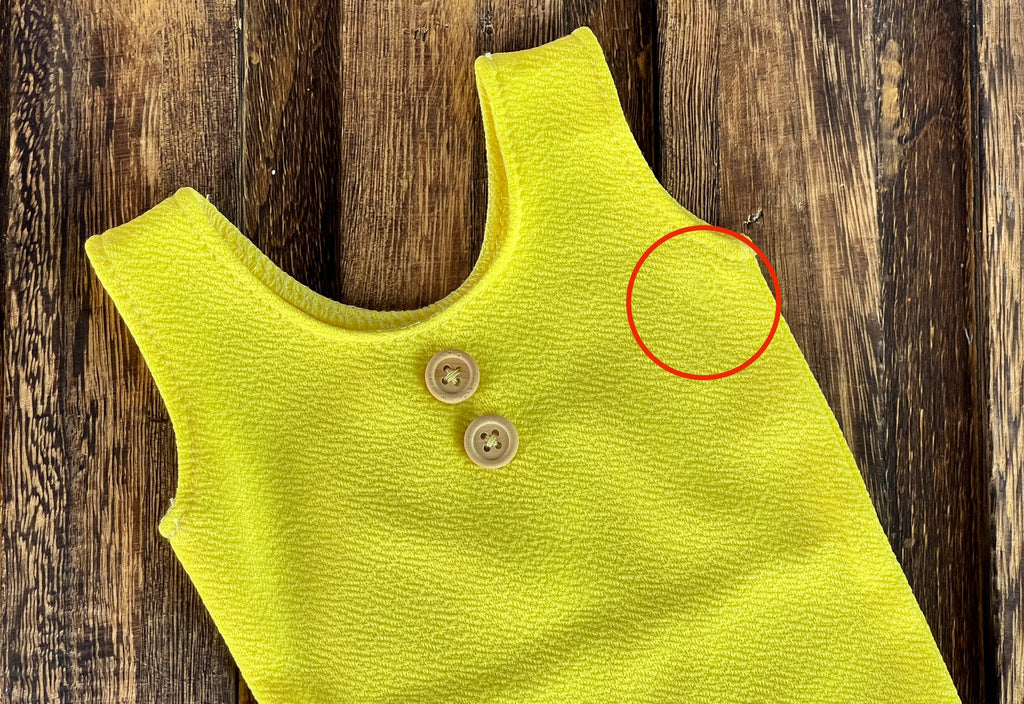 Sleeveless Stitch Romper- Textured - Yellow (AS IS ITEM)