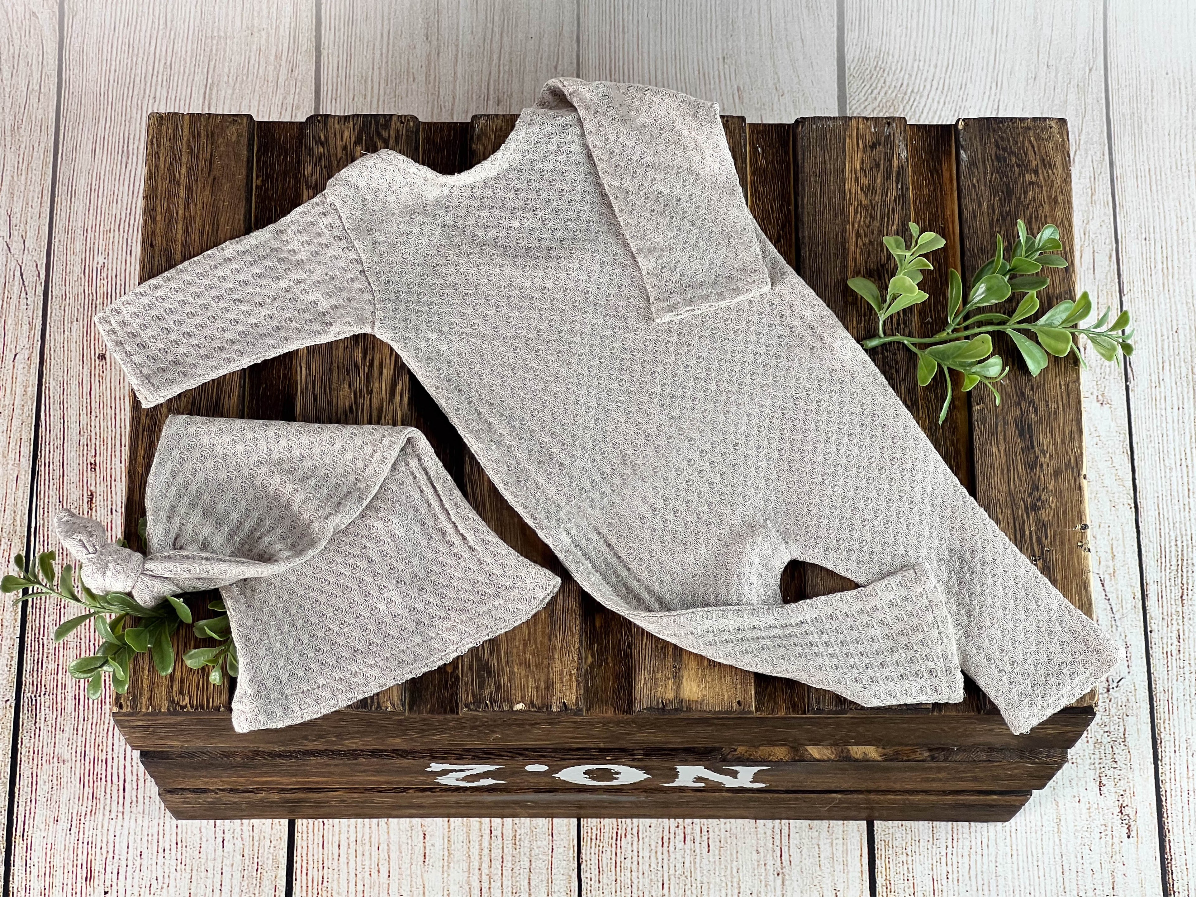 Open Foot Pajamas - Perforated - Brown Stone