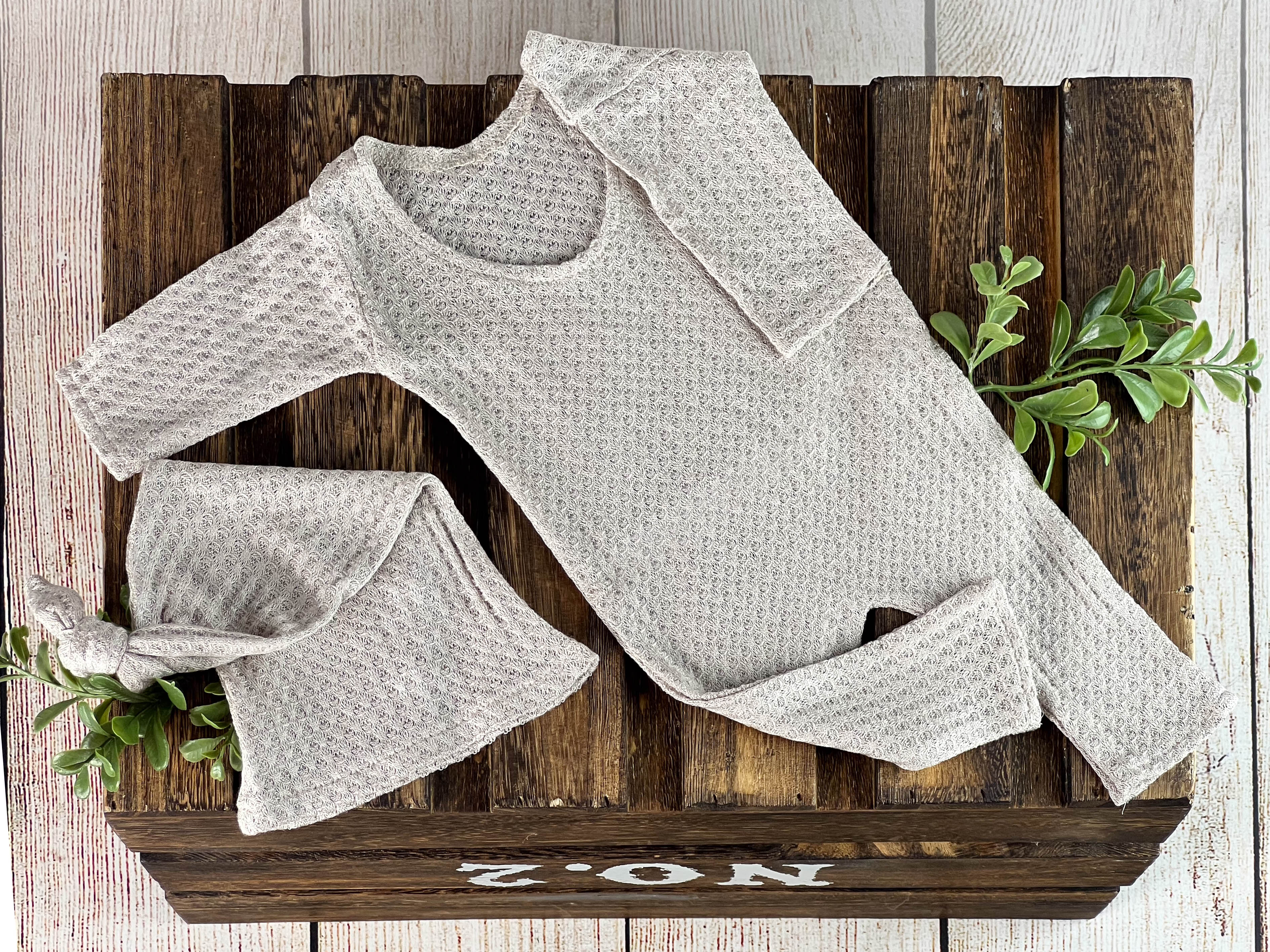 Open Foot Pajamas - Perforated - Brown Stone