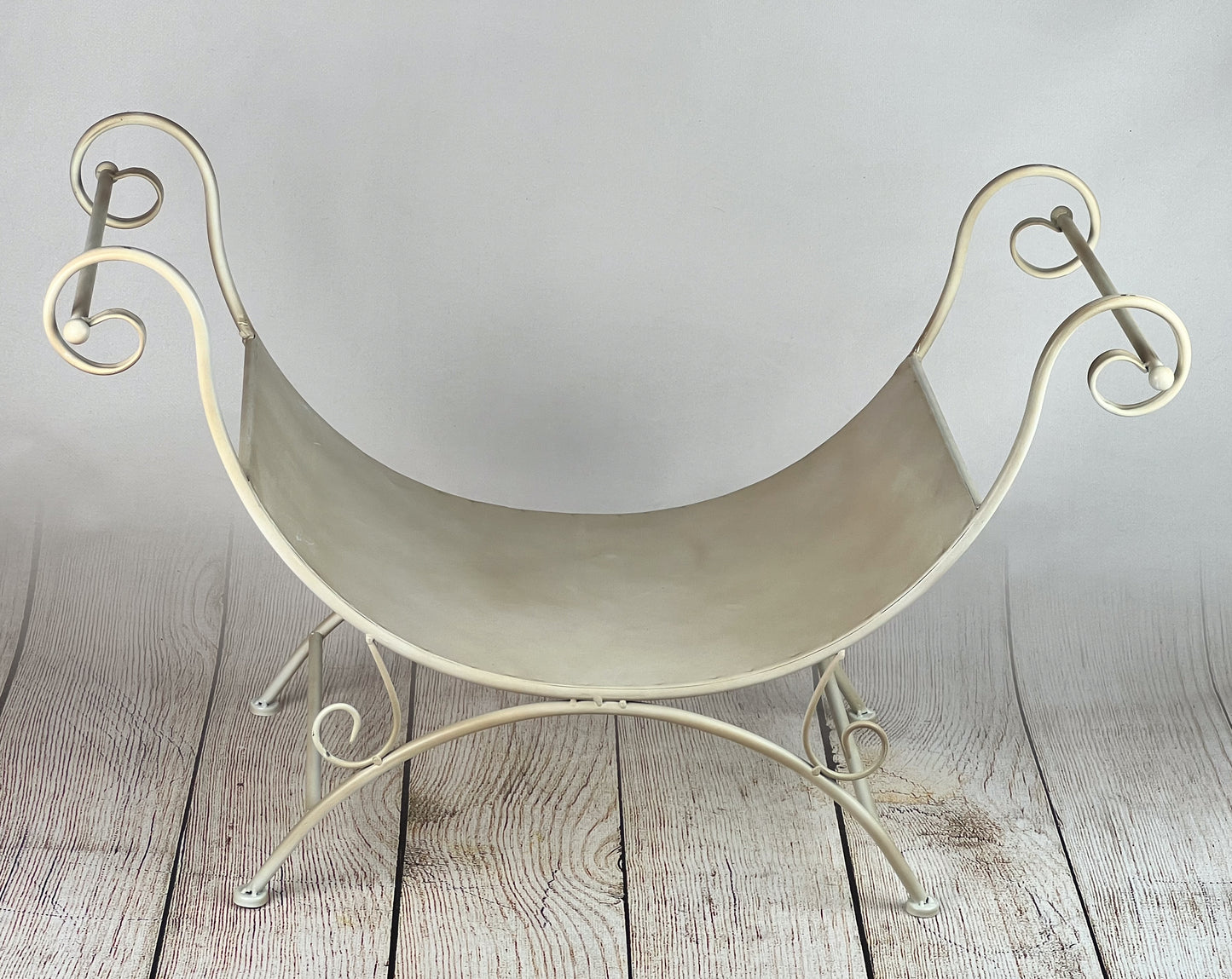 Curved Vintage Bench - Metallic (AS IS ITEM #01)