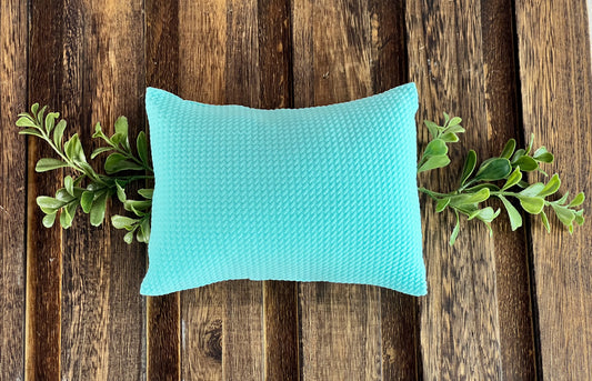Mini Pillow with Cover - Textured - Aquamarine