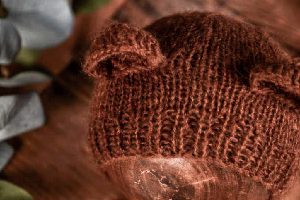 Mohair Bear Bonnet - Brown