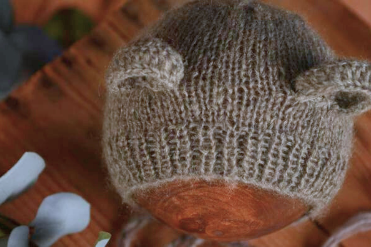 Mohair Bear Bonnet - Gray