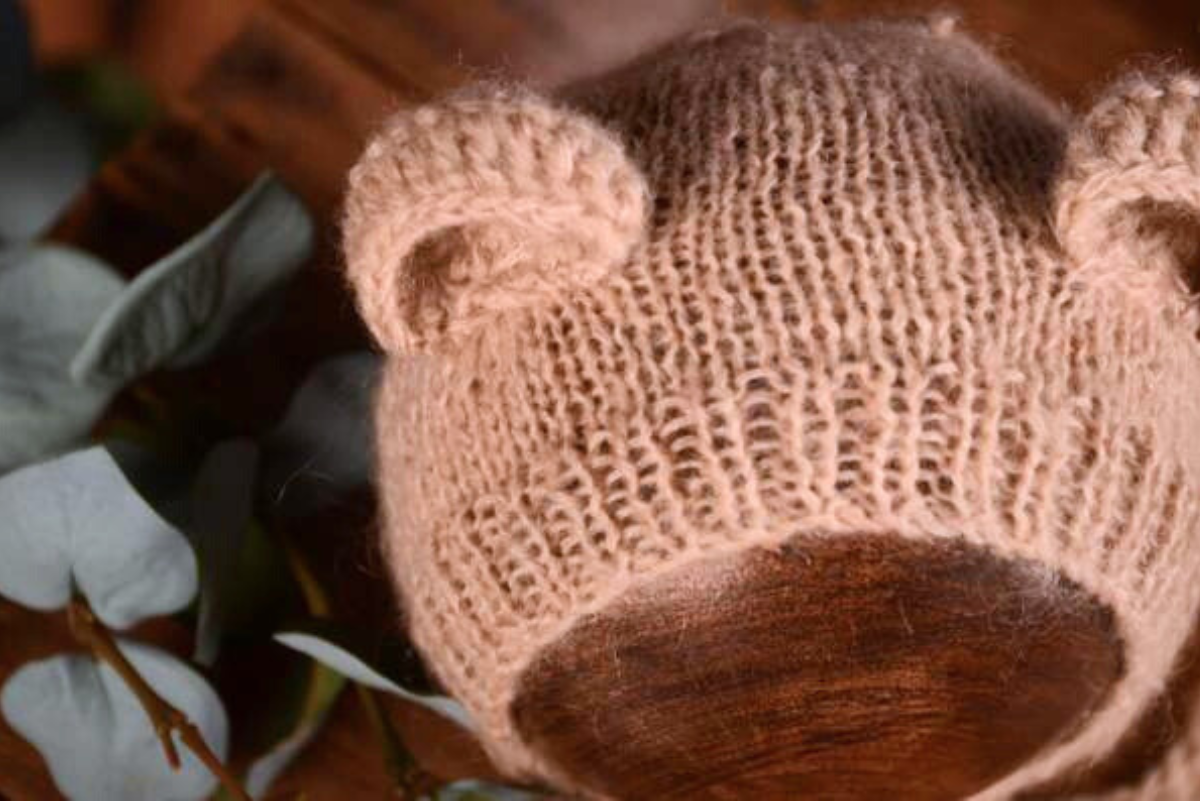 Mohair Bear Bonnet - Beige