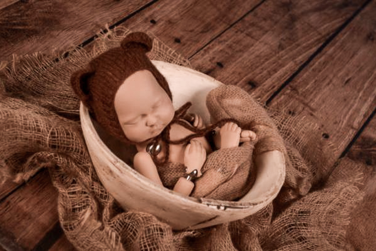 Mohair Bear Bonnet - Brown