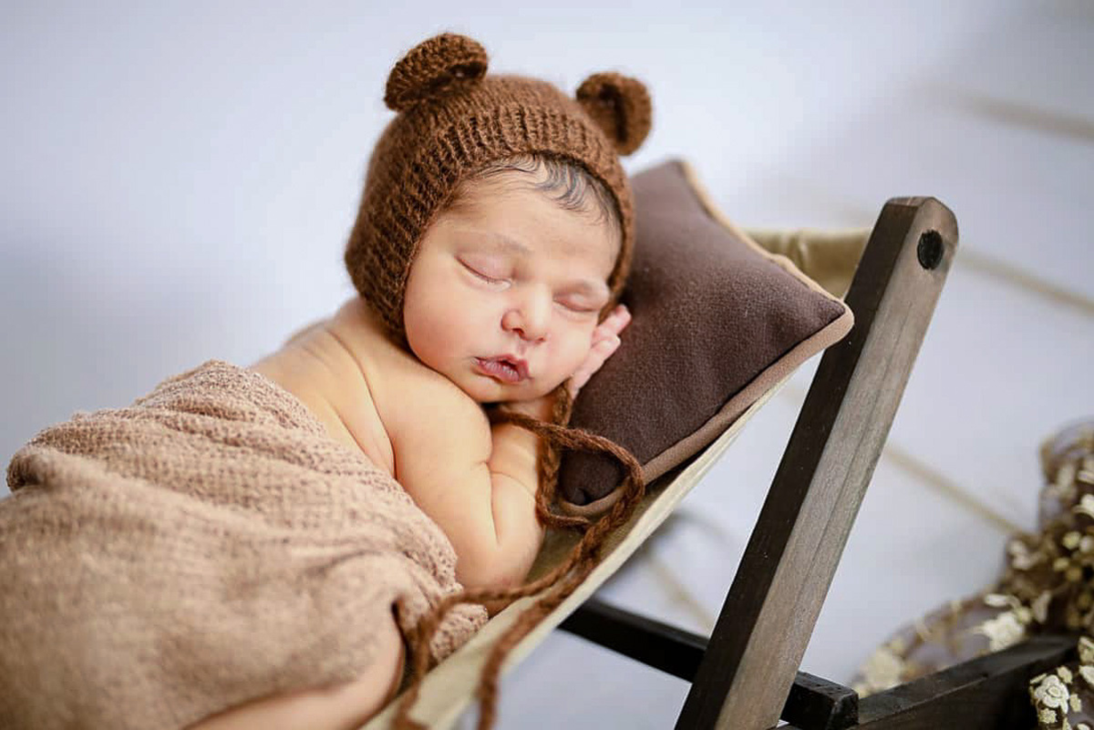 Mohair Bear Bonnet - Brown