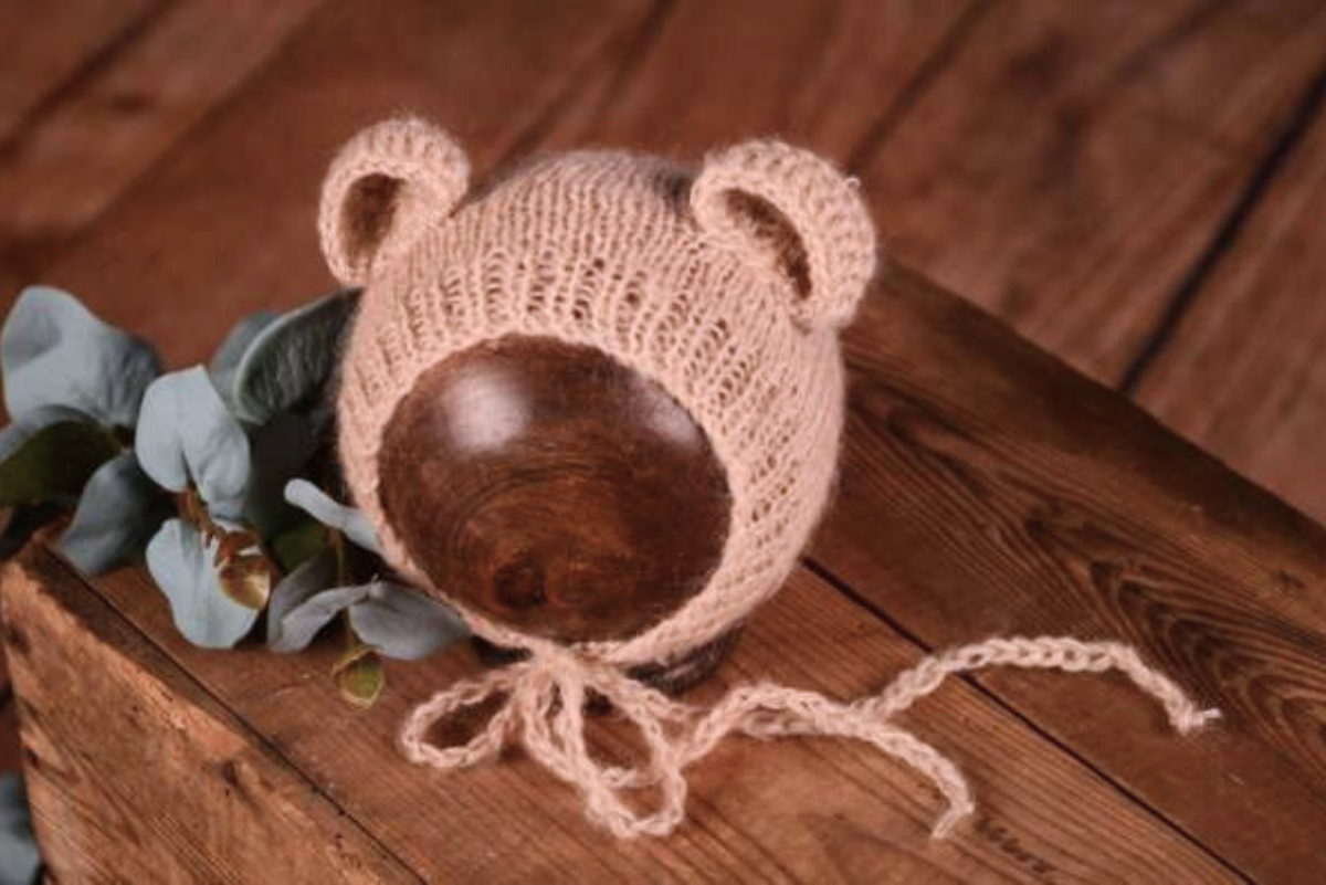 Mohair Bear Bonnet - Beige