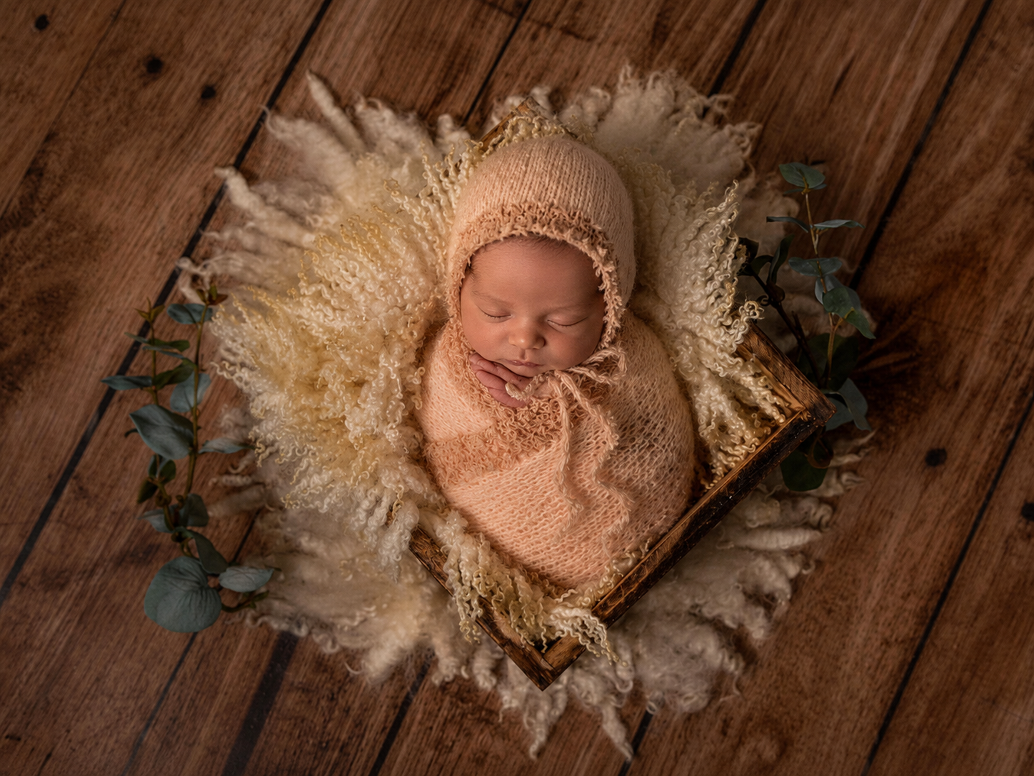 SET Fantasy Mohair Bonnet and Wrap - Salmon