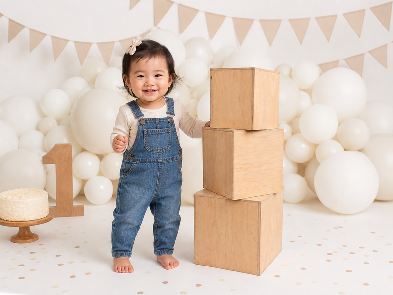 Plain Cake Smash Boxes - Natural Set of 3